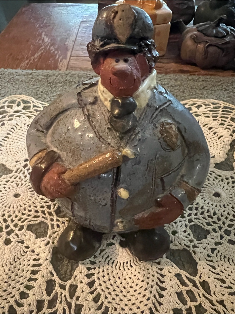 Vintage Handcrafted 1994 Sara Meadows Ceramic Policeman Sculpture EUC
